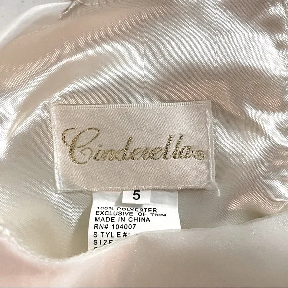 CINDERELLA Embroidered Floral Special Occasion Fully Lined Girl’s Dress Size 5 - Picture 7 of 7